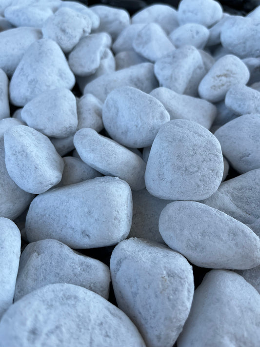 Galet carrare marbre blanc