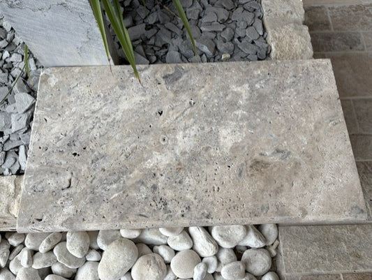 Margelle travertin gris