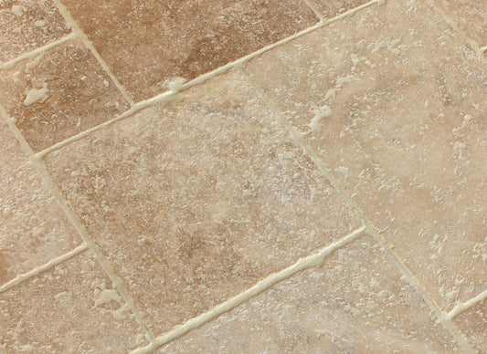 Travertin Beige Nuancé 4 Formats Rive Sciée (Non-rebouché)